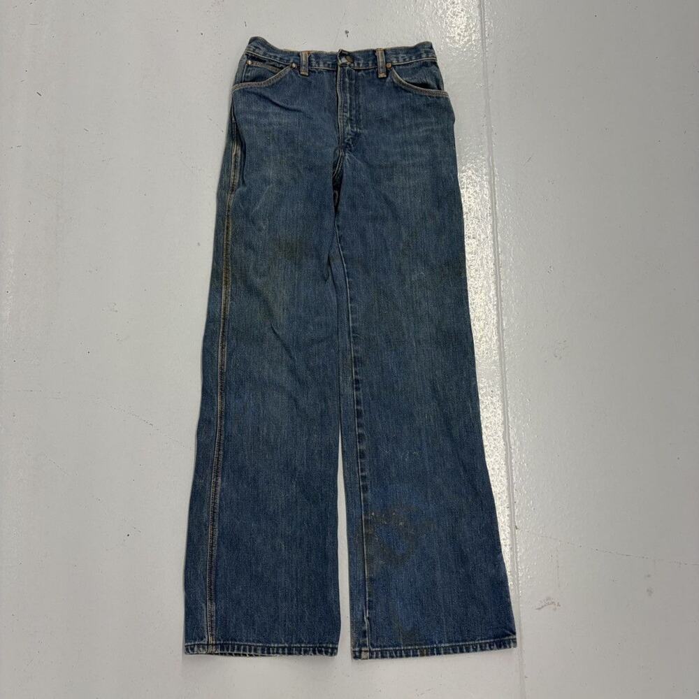 Vintage 70s Wrangler Blue Wide Leg Western Jeans 27x31